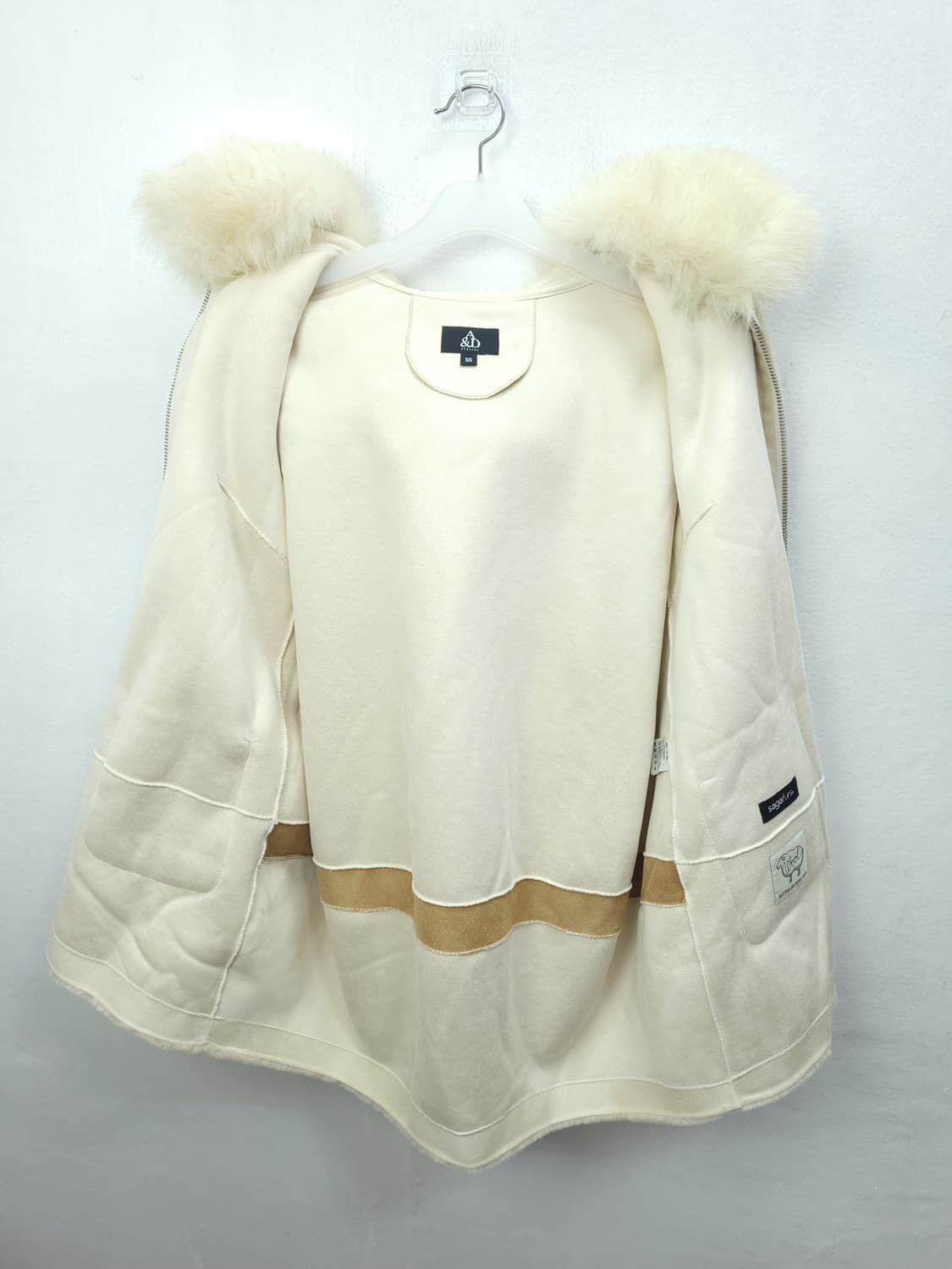 A&D Atelier 천연양털 사가폭스털 후드코트 55 S 새제품 상품이미지7