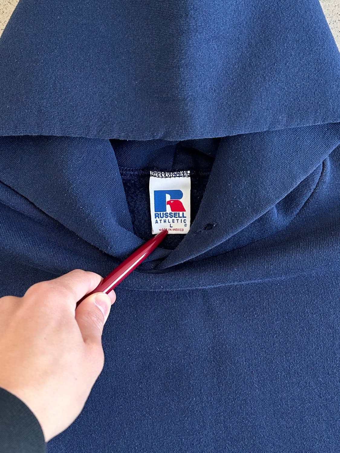 90s 빈티지 러셀 후드 네이비 L 상품이미지6
