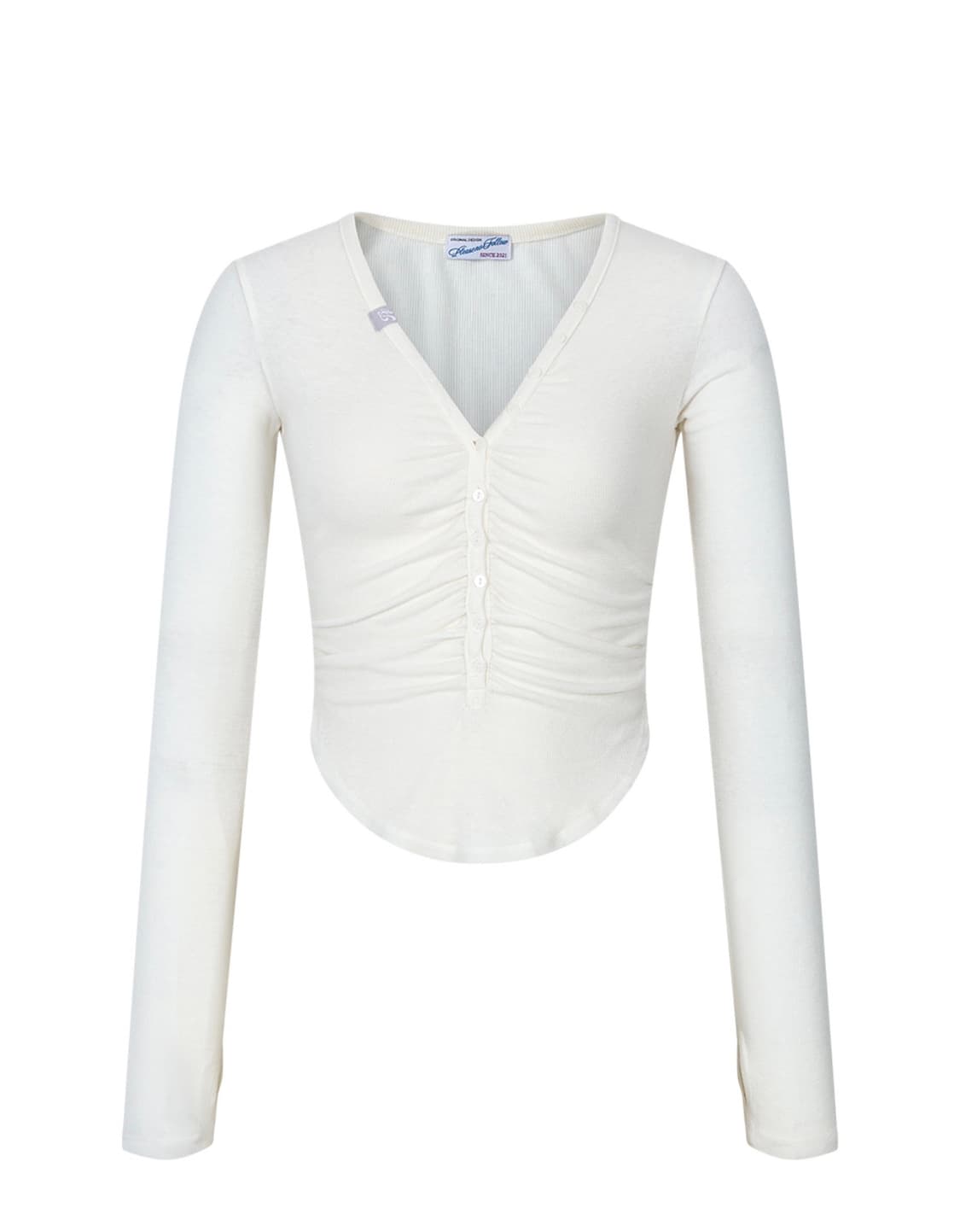 Nina Button Lace Long Sleeve Top (Ivory) 상품이미지1