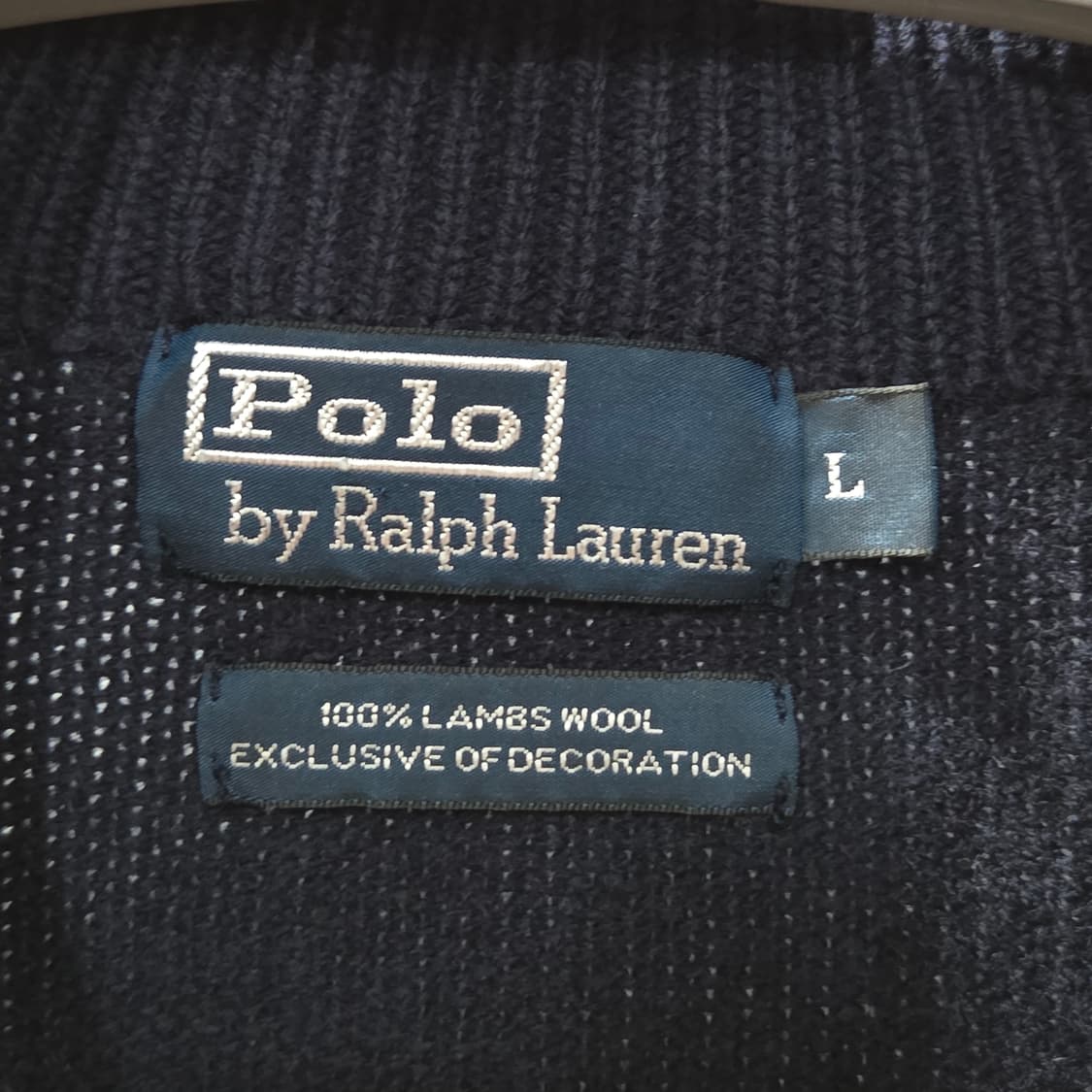 폴로랄프로렌 램스울 풀오버 하프집업 니트 네이비 L 상품이미지3