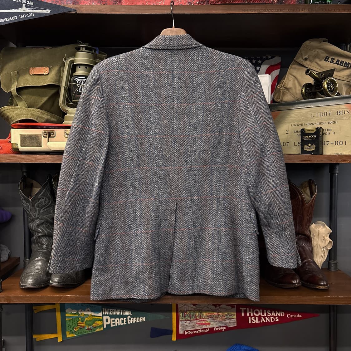 80s 펜들턴 퓨어 버진 울 트위드체크 2버튼 블레이저 자켓 N368 상품이미지2