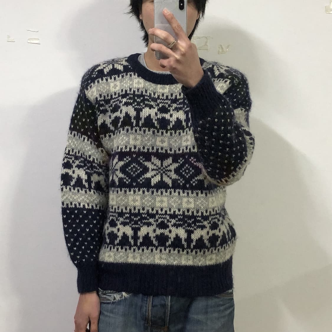 웨스트씨 노르딕 패턴 울 스웨터 상품이미지3