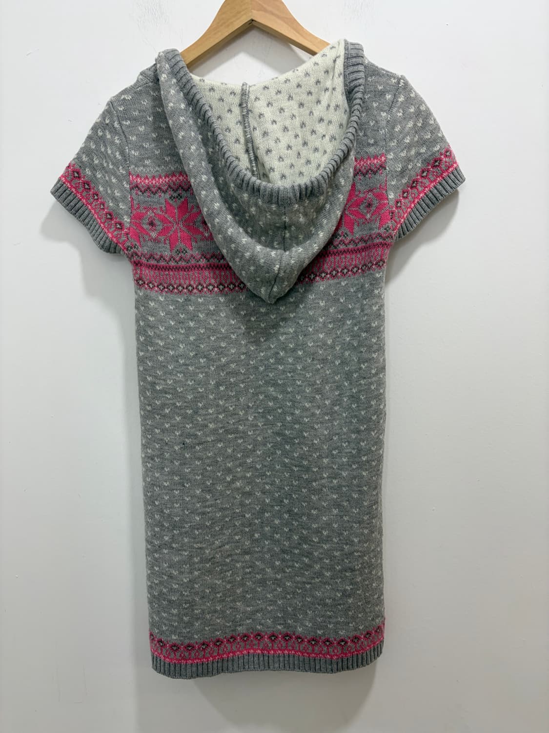 핑크 그레이 폼폼이 노르딕 반팔 원피스 상품이미지8