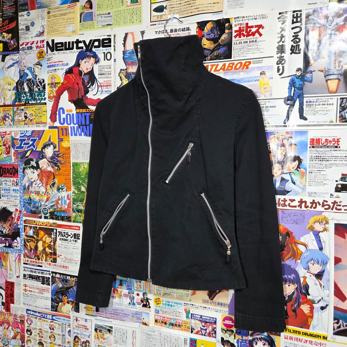 일본 빈티지 MK KLEIN 펑크 하이넥 블랙 코튼 집업 상품이미지3