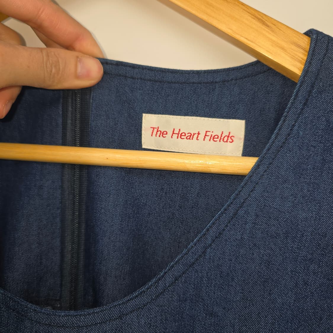 The Heart Fields 네이비 데님 민소매 롱 원피스 상품이미지3