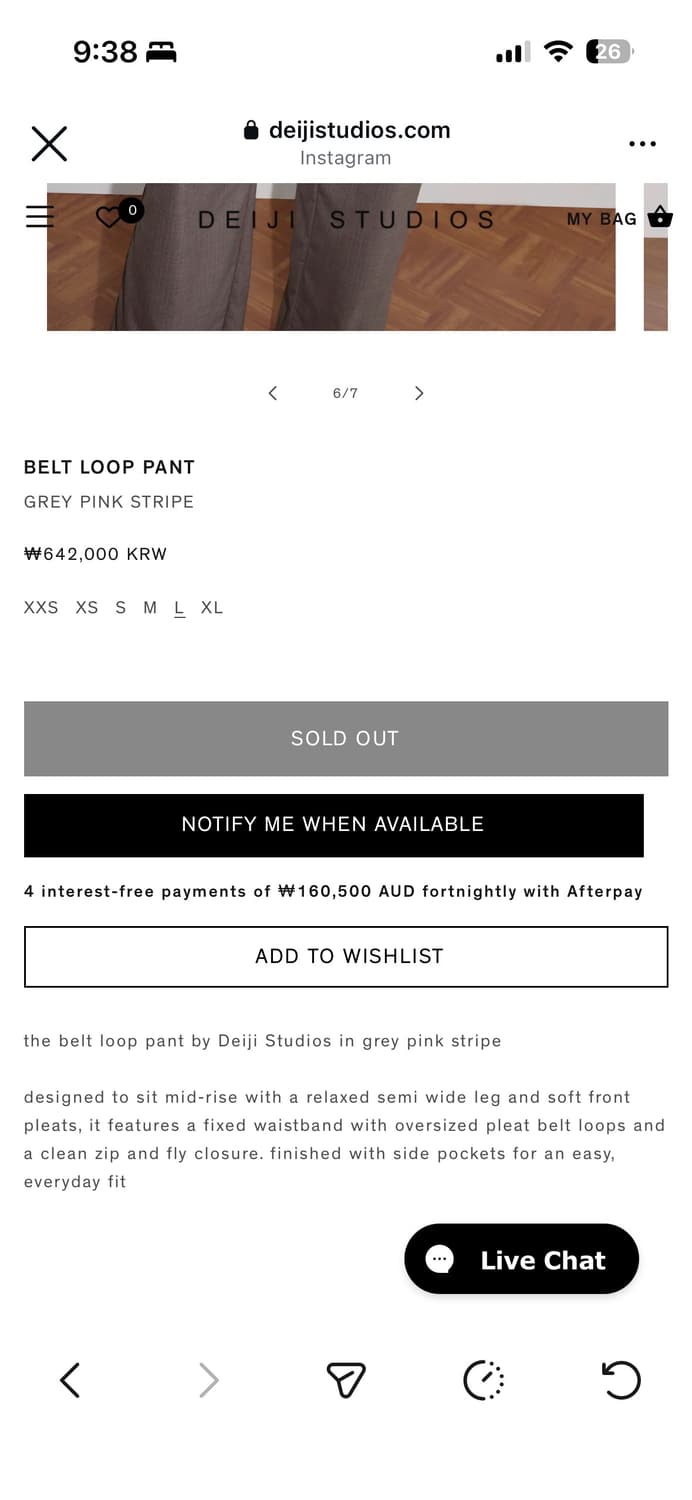 deiji studio belt loop pant L 상품이미지6