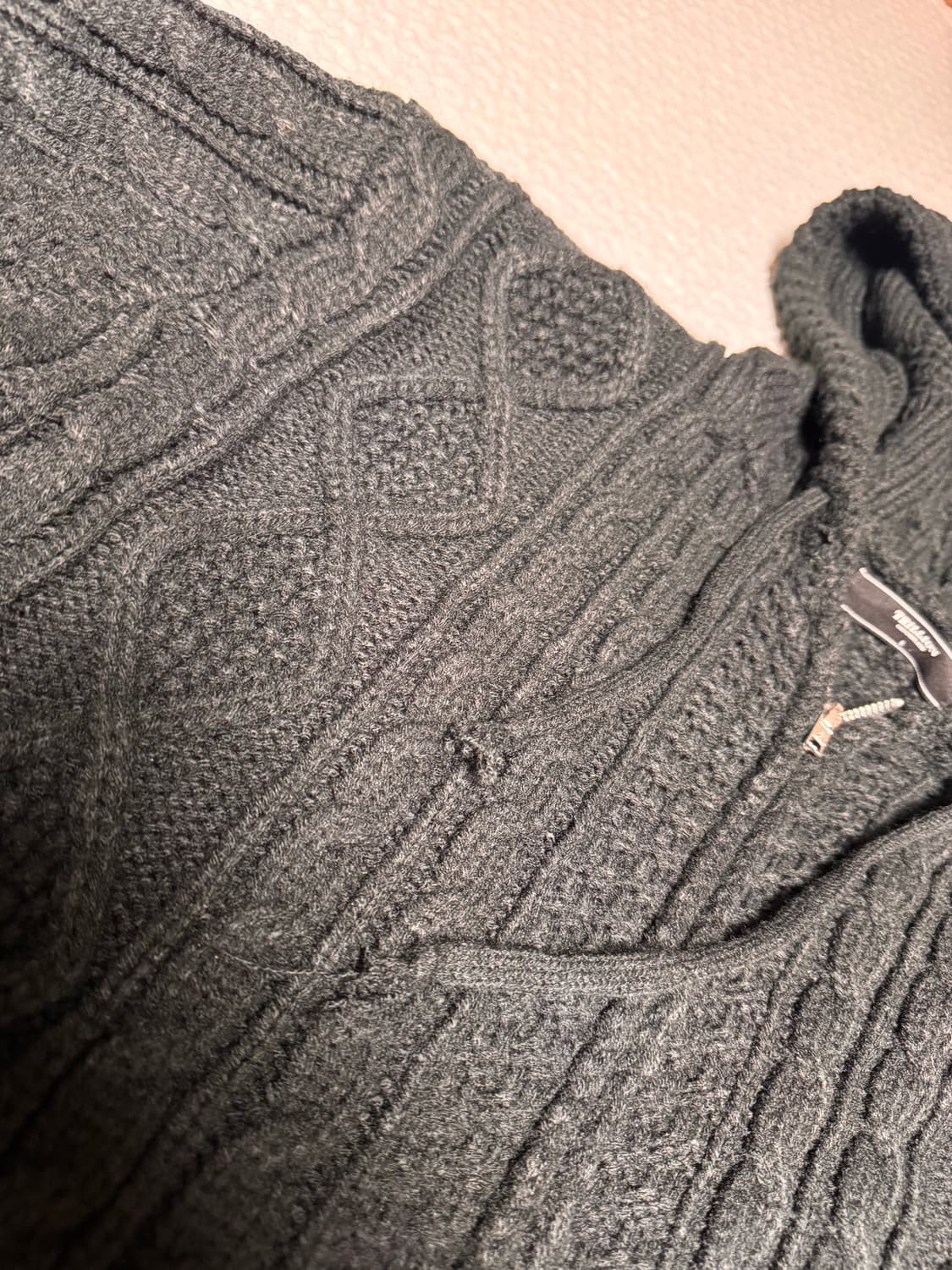 트릴리온 케이블 니트 후드집업 L 상품이미지3