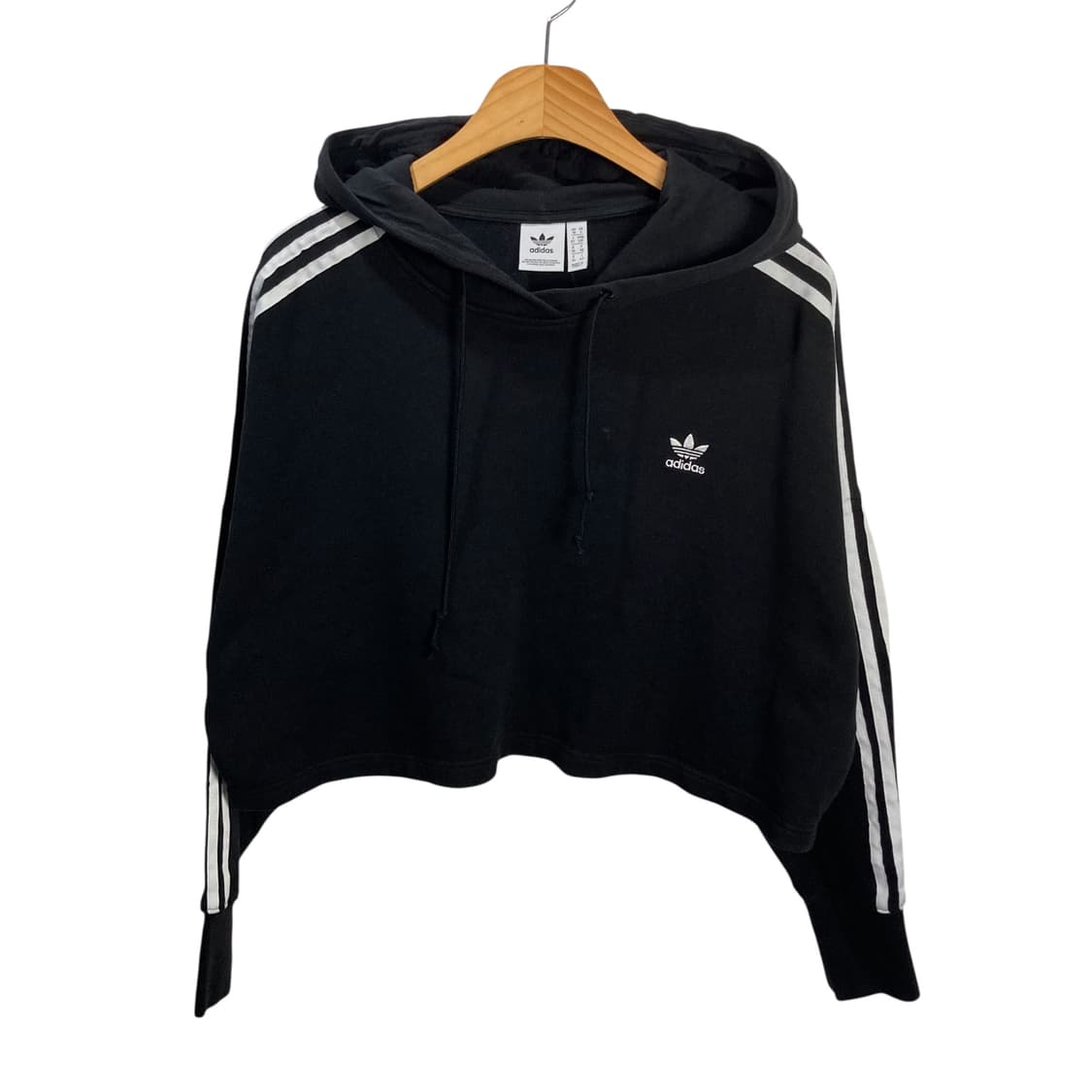 아디다스 사이드라인 블랙 크롭 후드 상품이미지2