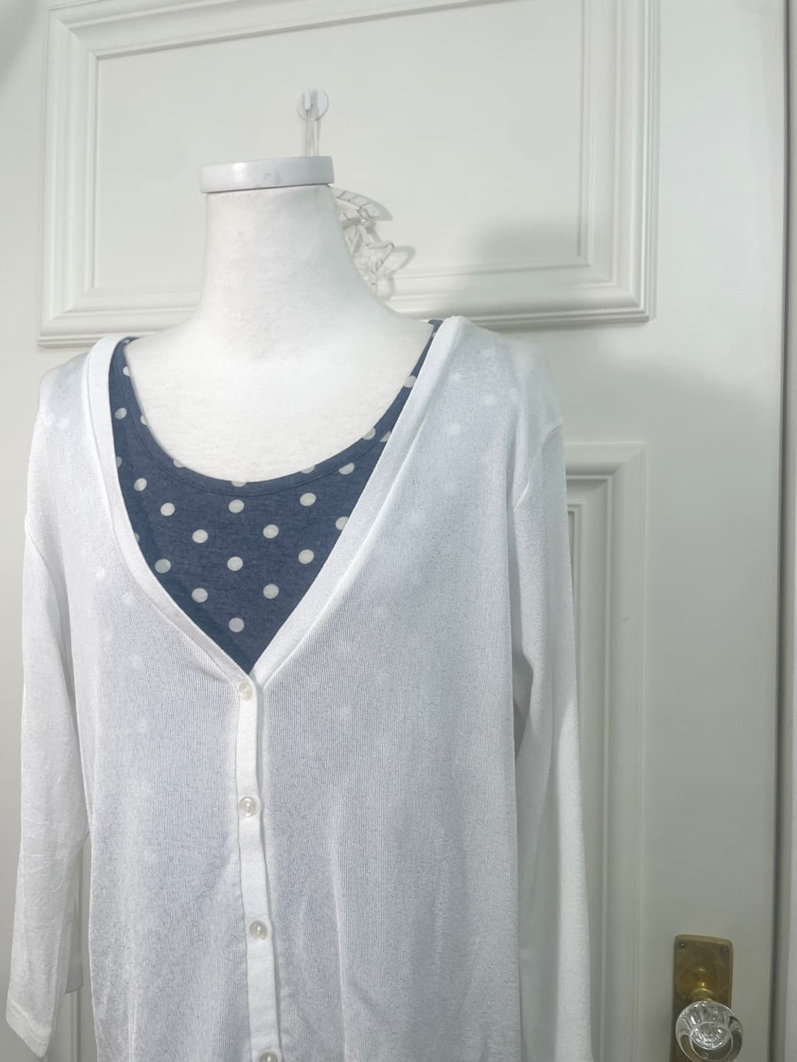 white basic summer cardigan(size-LL) 상품이미지7