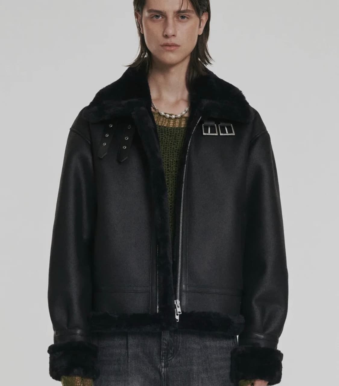 도프제이슨 크롭 무스탕 상품이미지1