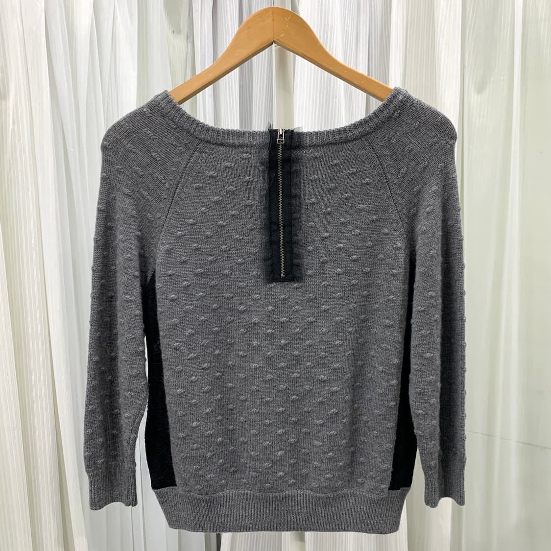 랑방 LANVIN 레이스 배색 보트넥 엠보 니트 1693 상품이미지3