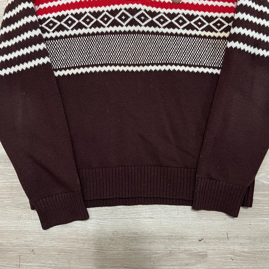 헤지스 골프 노르딕 퍼트리밍 하프 버튼업 방풍니트 [배색] L/100 상품이미지3