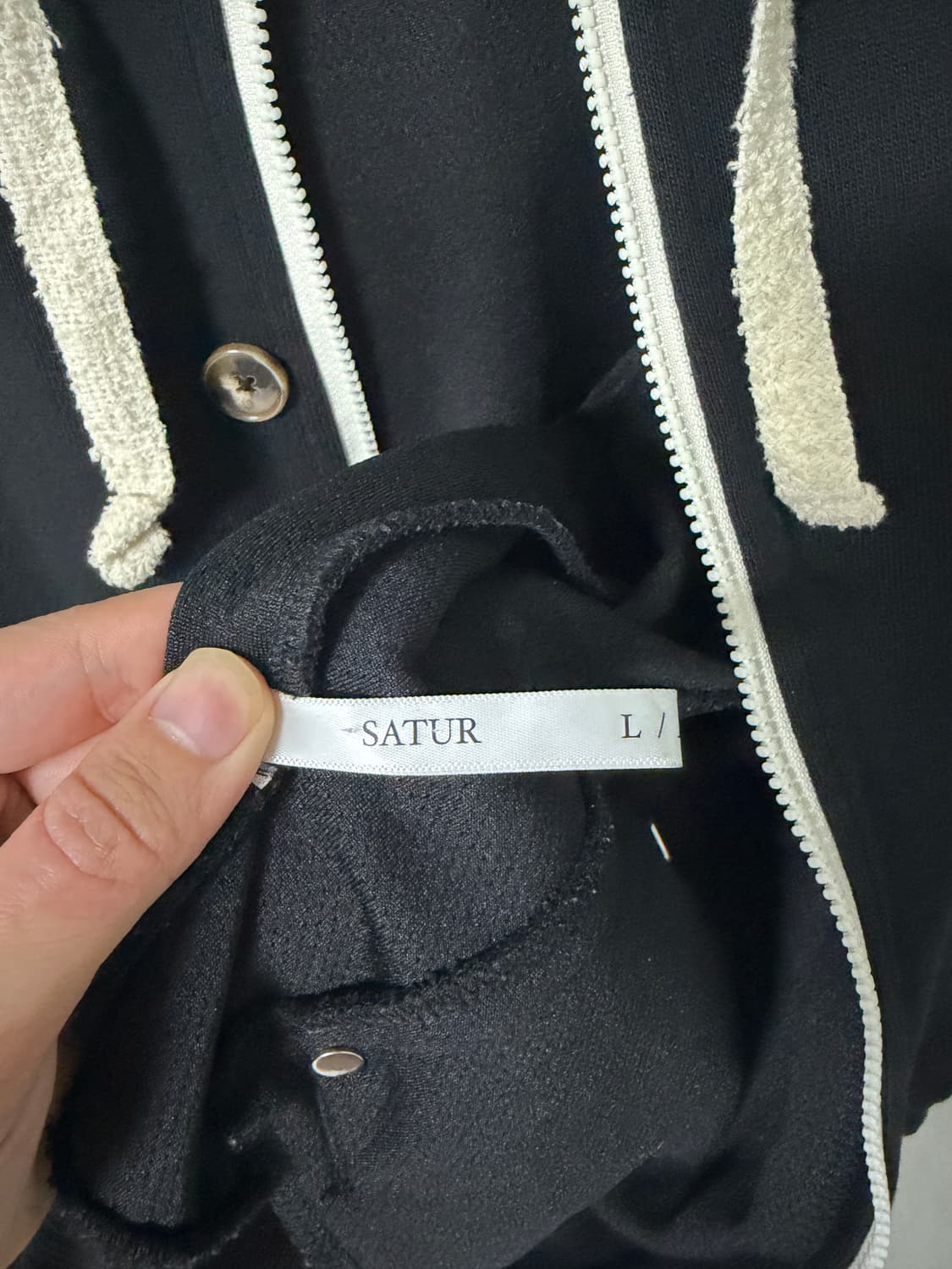 세터 로턴 루즈핏 후드 집업 캐비어 블랙 L 상품이미지8