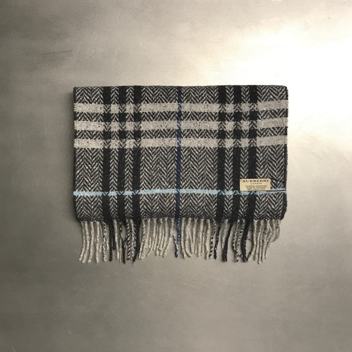 버버리 정품 울/앙고라 머플러 그레이 상품이미지2