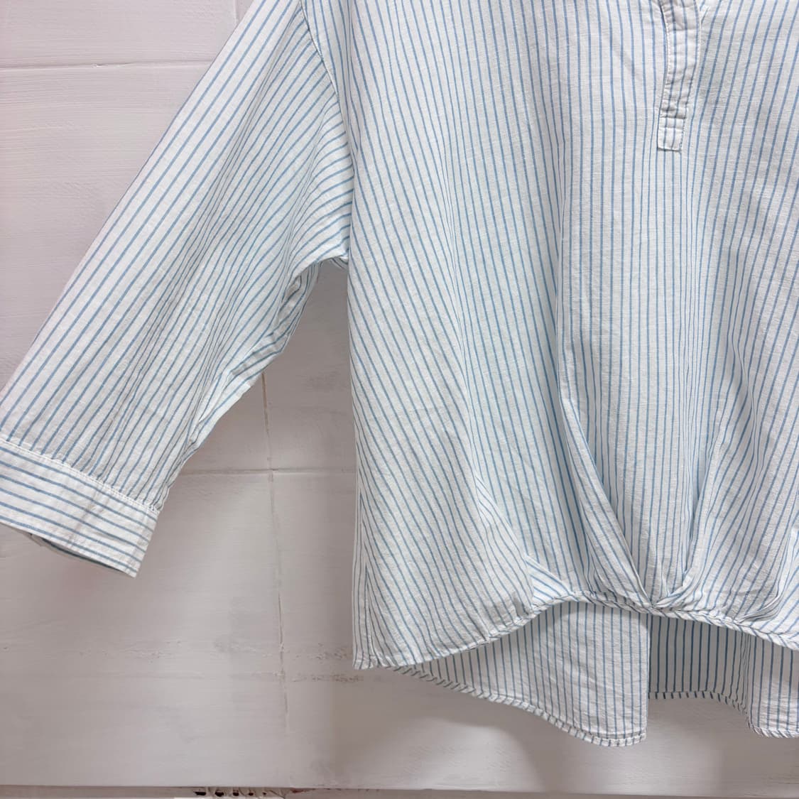 DRESKIP 코튼 린넨 스트라이프 모리걸 블라우스 JPN 상품이미지4