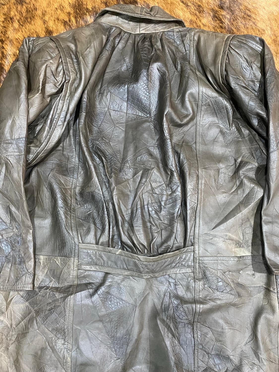 VTG leather double jacket 상품이미지6