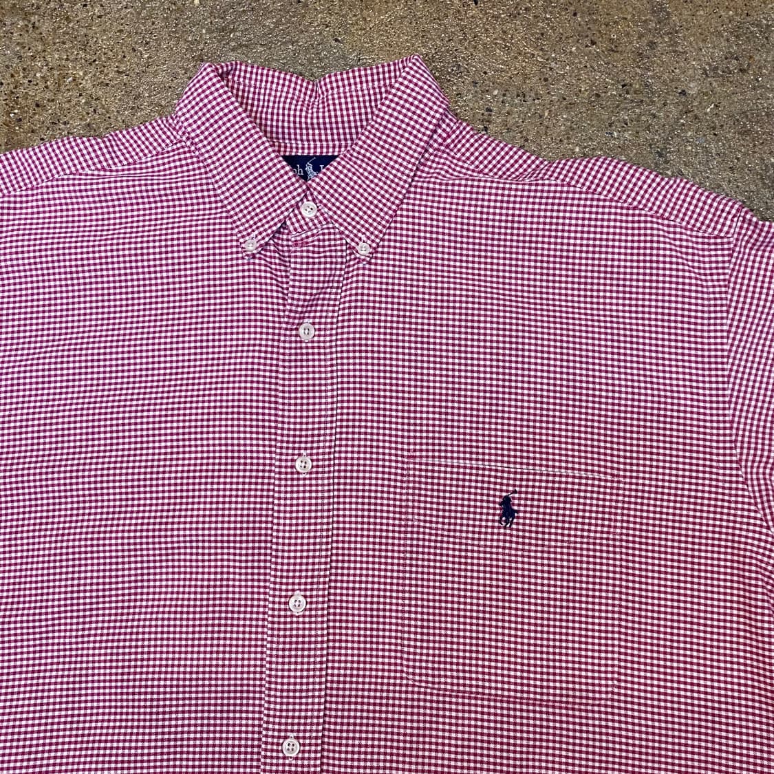 미국 빈티지 폴로 랄프로렌 레드 체크 셔츠 남방 상품이미지4