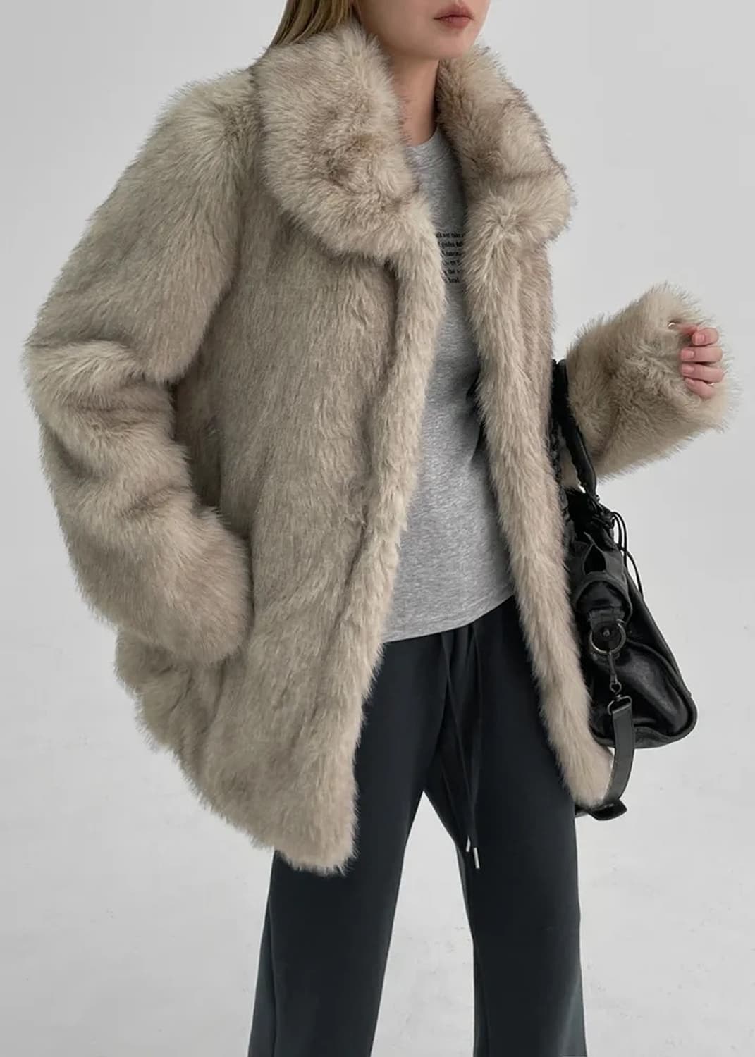 블랙업 레이썬 하프 카라 퍼자켓 상품이미지3