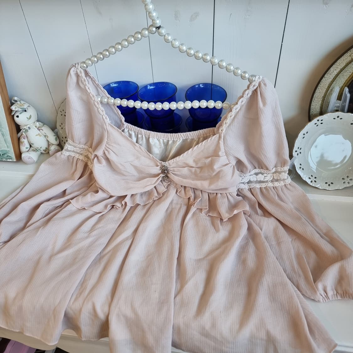 Rojita 오프숄더 프릴 리본 블라우스 상품이미지3