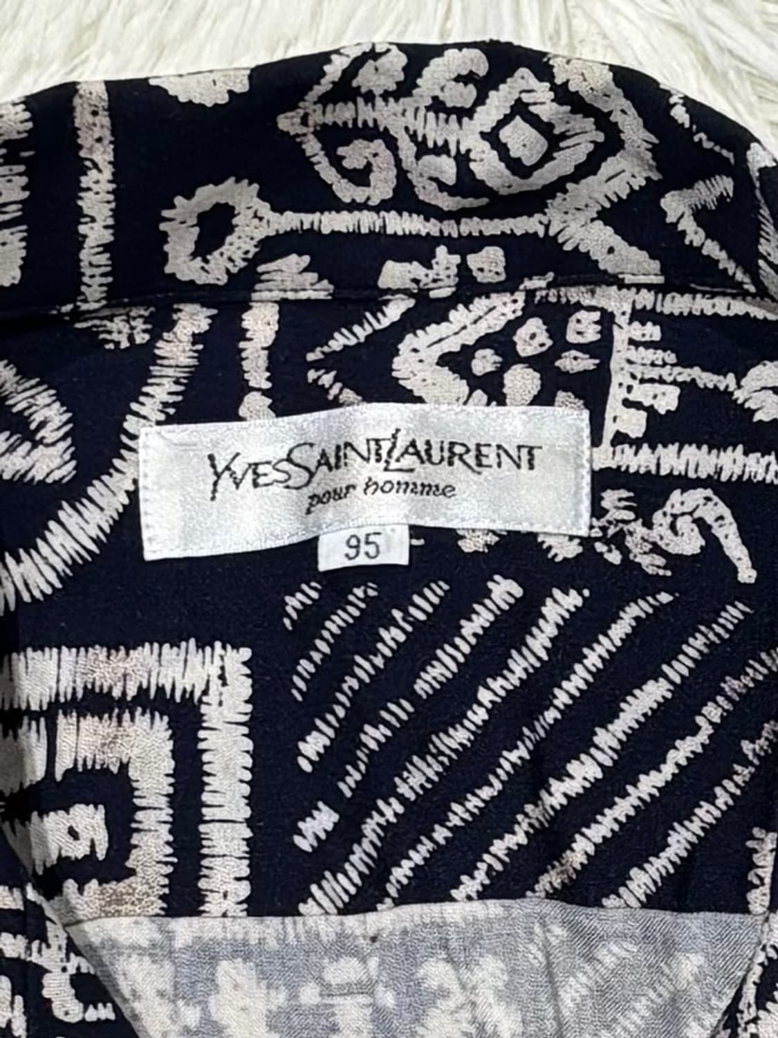 YSL 90’s 오픈카라 패턴 반팔 셔츠 상품이미지6