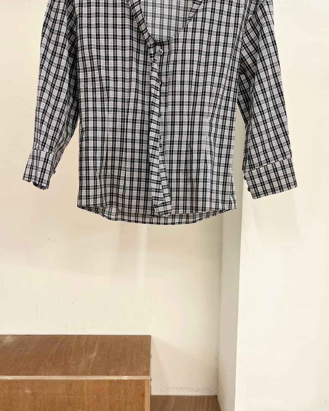 입생로랑 블랙 앤 화이트 체커드 셔츠 상품이미지5