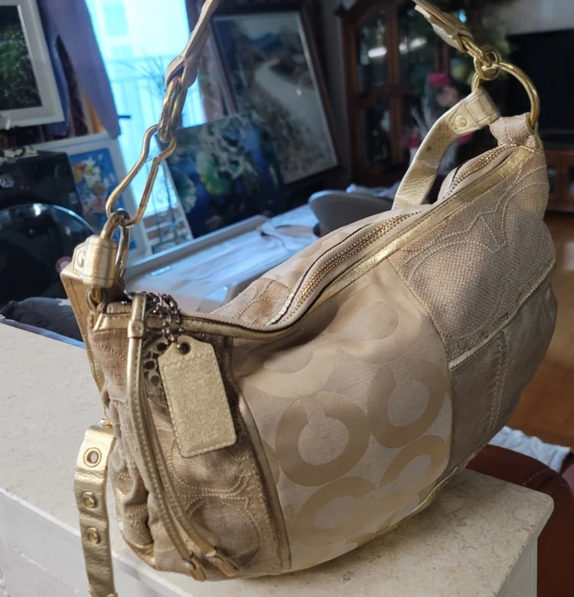 Coach 코치 메탈 골드 패치워크 시그니처 숄더백 y2k 갸루  상품이미지6
