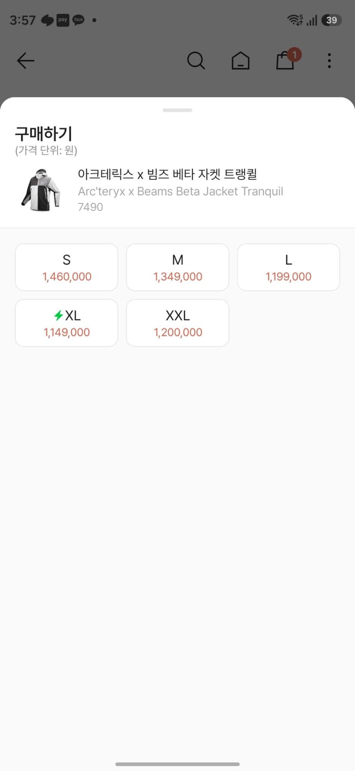 아크테릭스 x 빔즈 베타 자켓 트랭퀼 L 상품이미지6