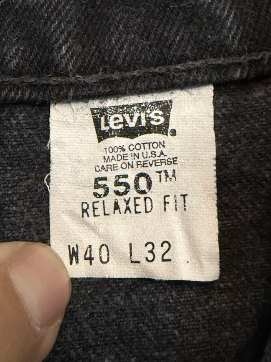 리바이스 90s 미제 550 흑청 40/32 지퍼플라이 상품이미지4