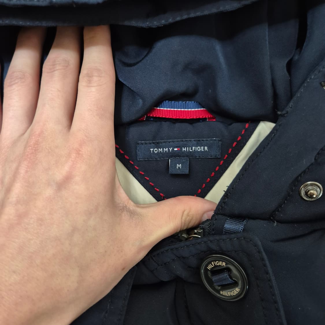 타미힐피거 스몰플래그 덕다운 후드 롱패딩 코트 상품이미지5