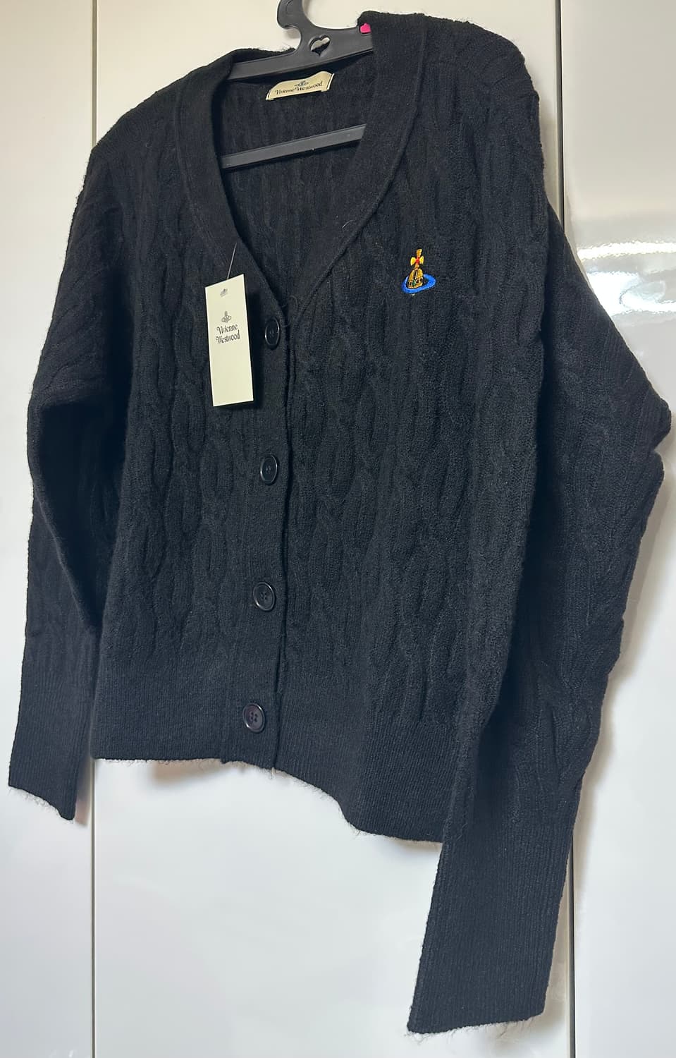 비비안웨스트우드 블랙 꽈배기가디건 상품이미지4