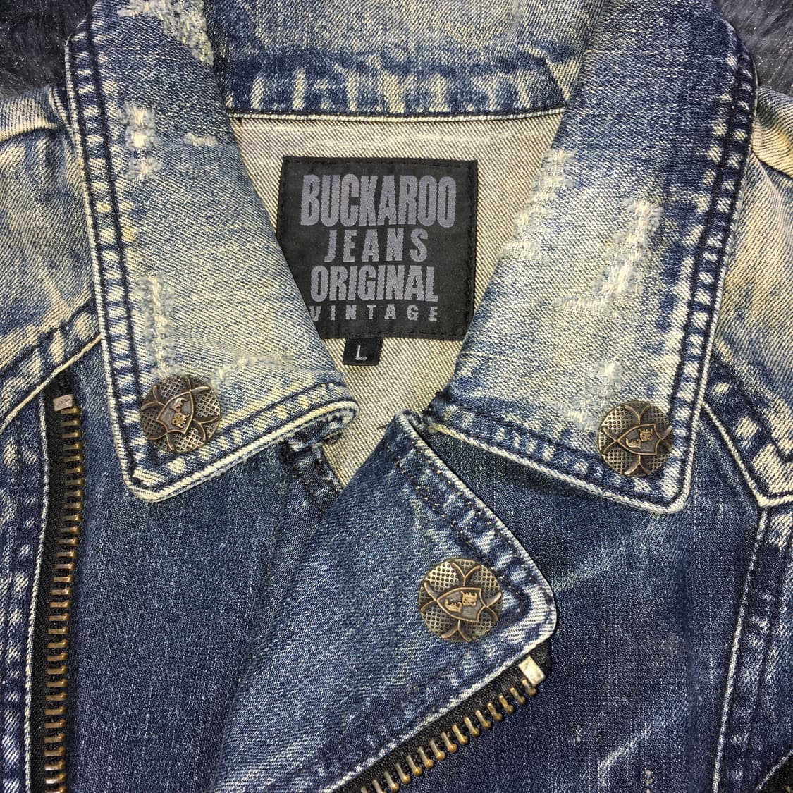 투티/0119 버커루 진스 데미지 워싱 청자켓 y2k  상품이미지4