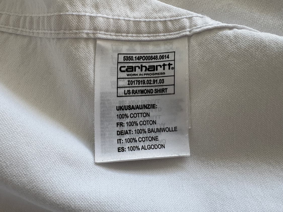 칼하트 WIP Raymond 셔츠 화이트 L 상품이미지9