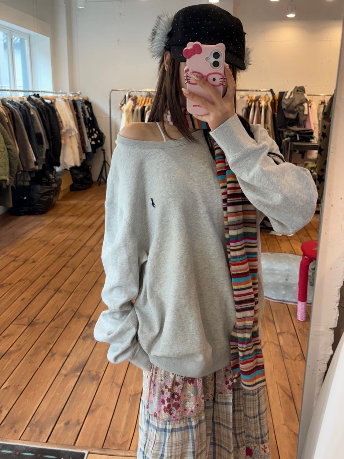 폴로 멜란지 그레이 맨투맨 상품이미지2