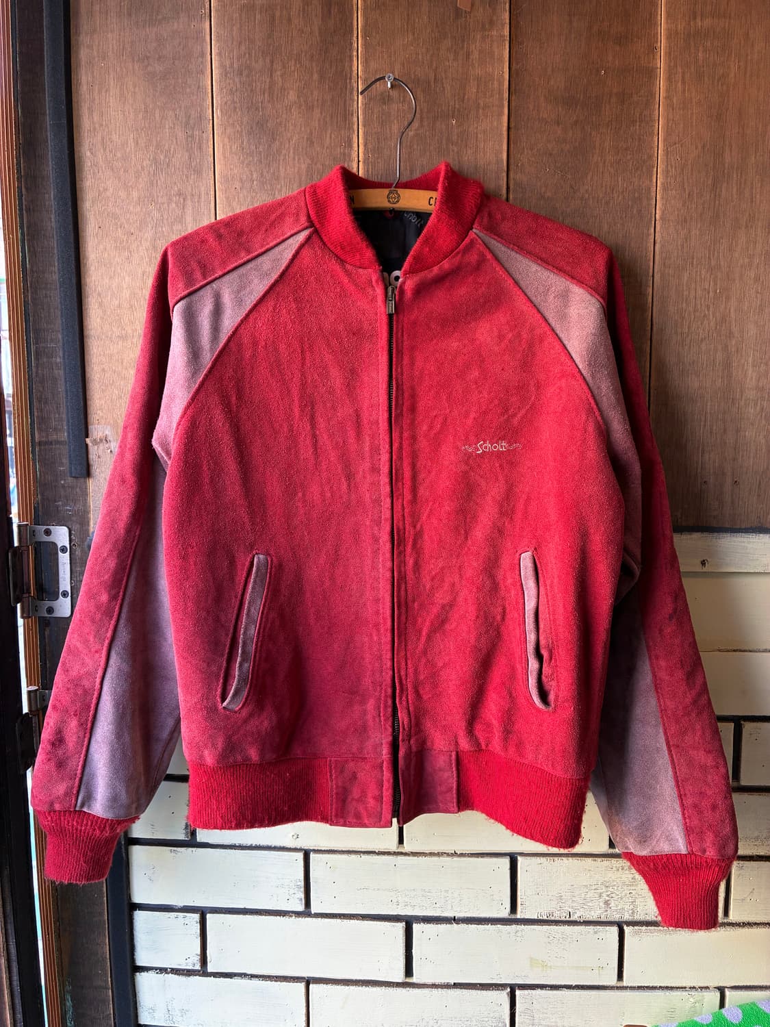 90s Schott Suede Zip Jacket Made in USA 상품이미지1