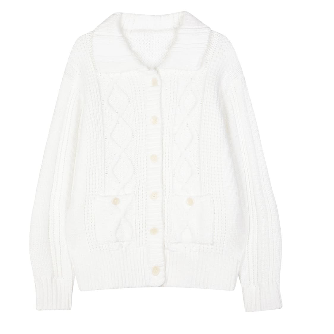 레이즈미야 토스티 루즈 오버 가디건 화이트 상품이미지1