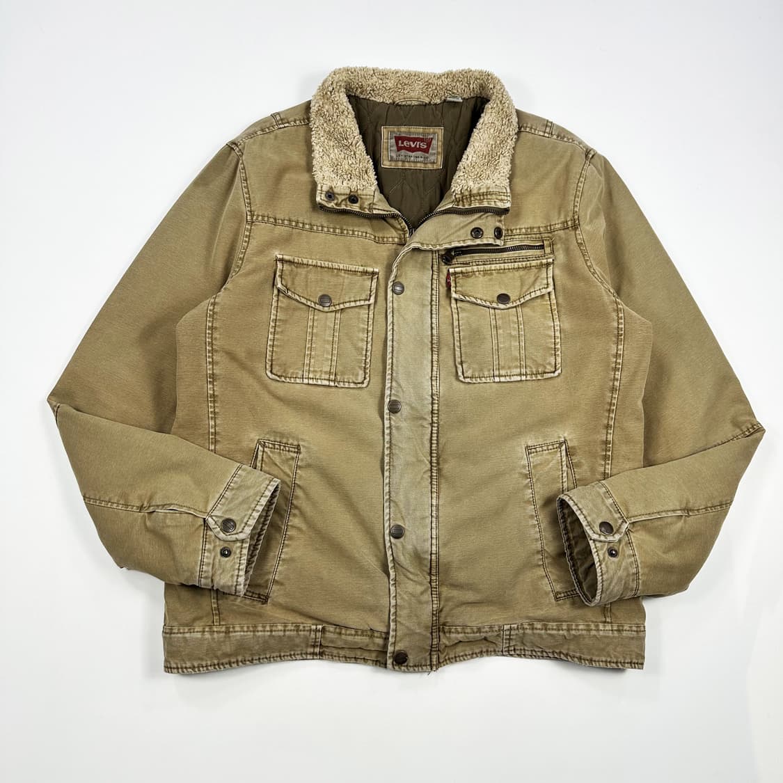 00s 리바이스 빈티지 양털 트러커 자켓 베이지 L 상품이미지1