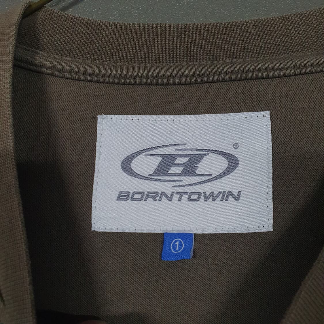 실측 XL 본투윈 블러 B 빅로고 오버핏 반팔 티셔츠 카키 브라운 1 상품이미지7