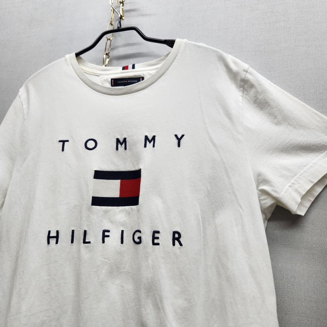 타미힐피거 빅로고 자수 반팔티 L(M~L) 상품이미지3