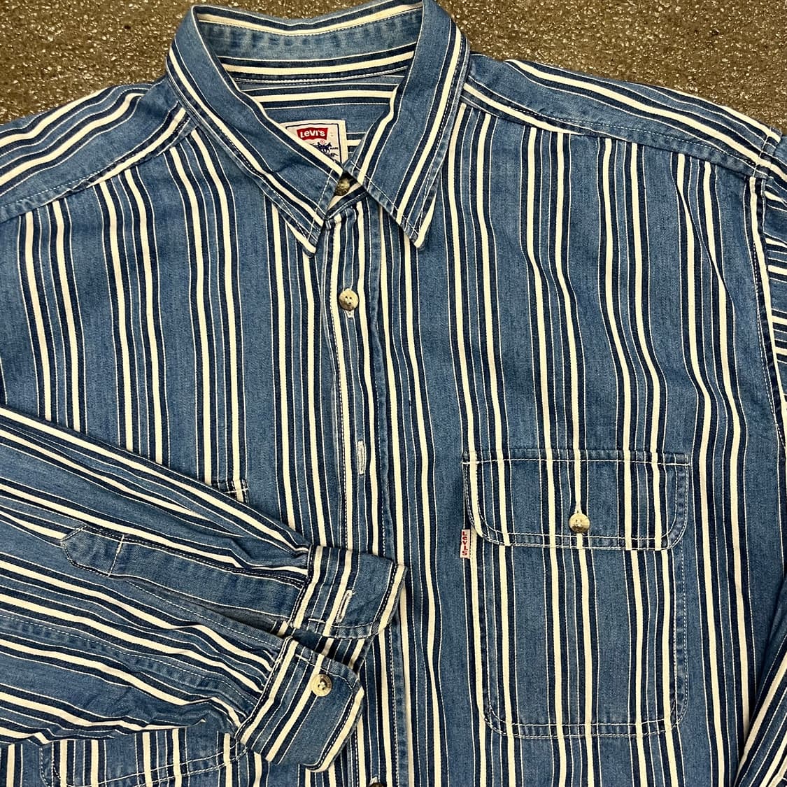 90s 리바이스 스트라이프 셔츠 (105-110) 상품이미지4
