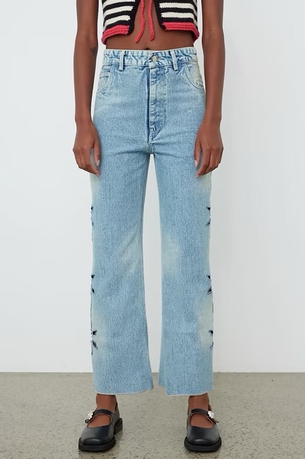 [TACH CLOTHING] 플라워 크롭 데님 28  상품이미지5