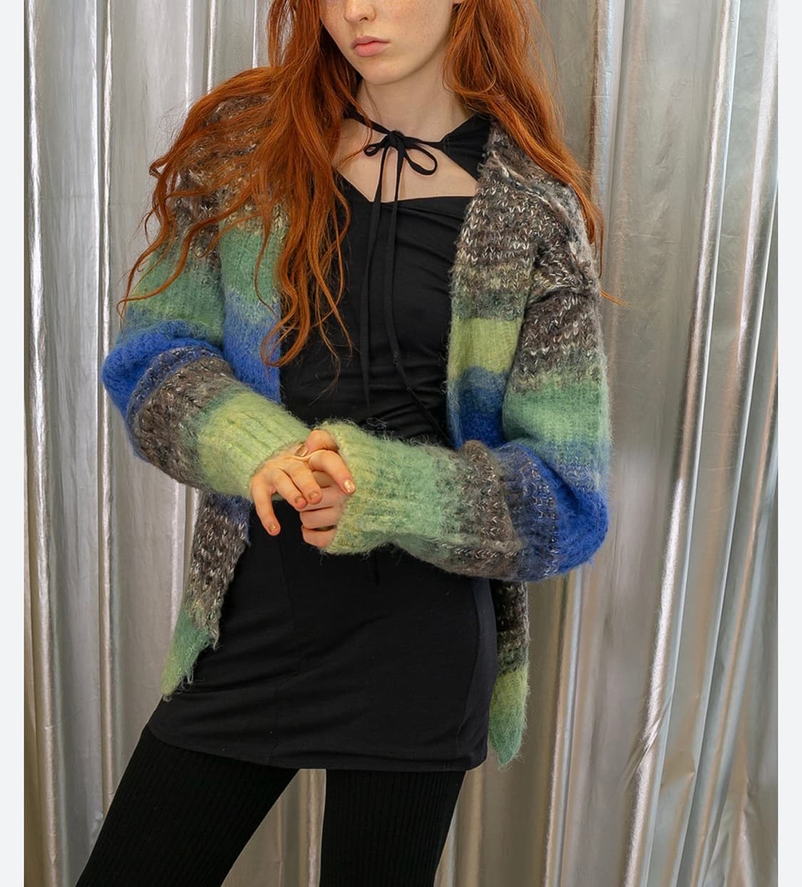 (정품/새상품) PERVERSE 퍼버즈 여성 그라데이션 와이드 가디건 상품이미지6