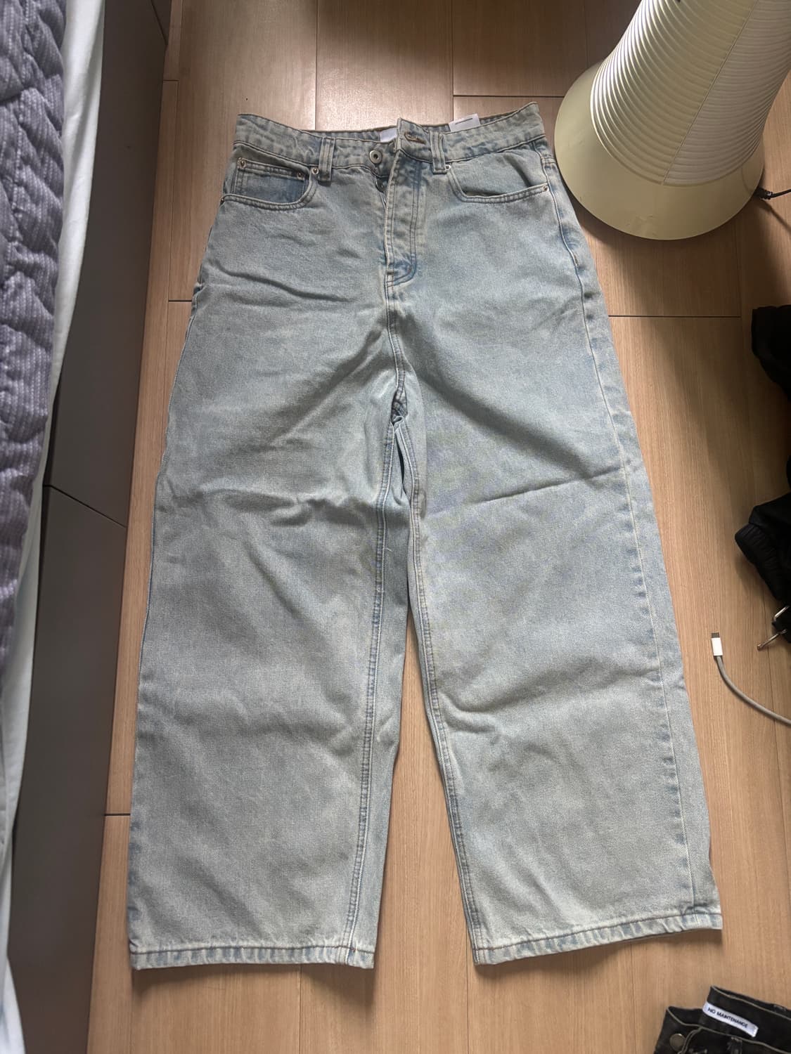 Lac demure 연청 와이드 배기 데님  상품이미지2