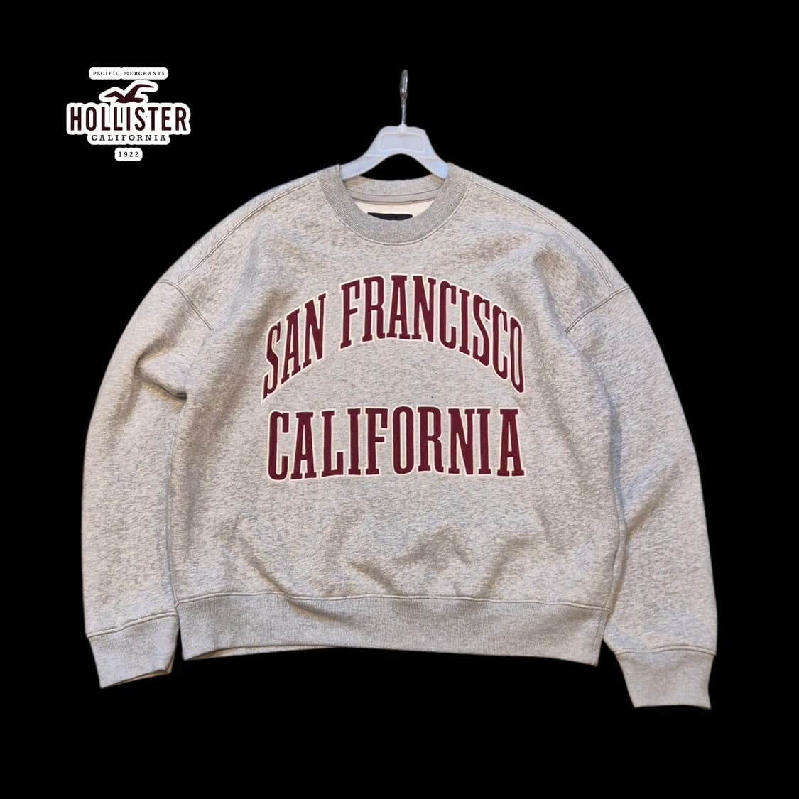 S 홀리스터 그레이 박시핏 맨투맨  상품이미지1