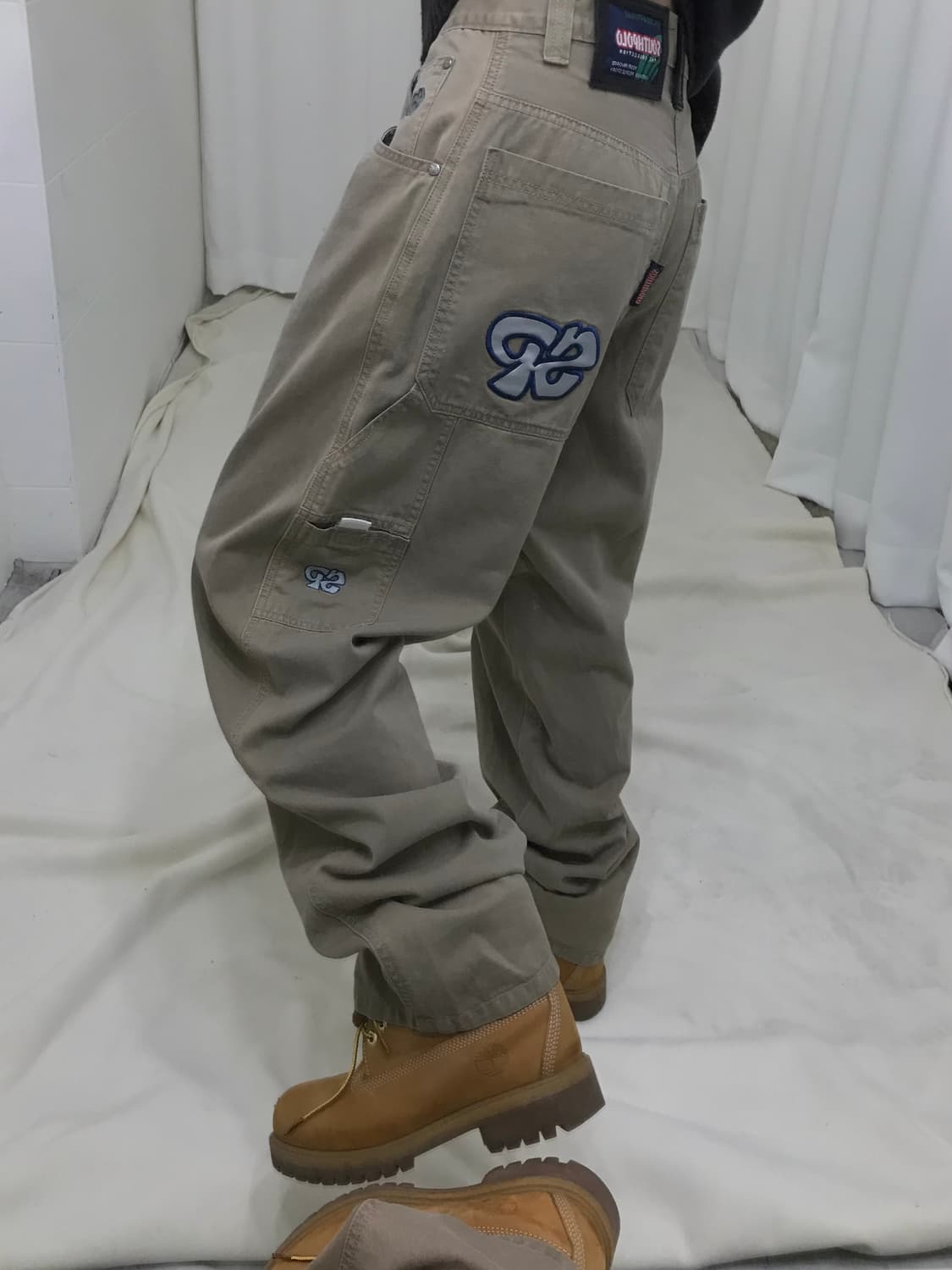 Southpolo jeans 베이지 힙합 카펜터 벌룬 팬츠 상품이미지1