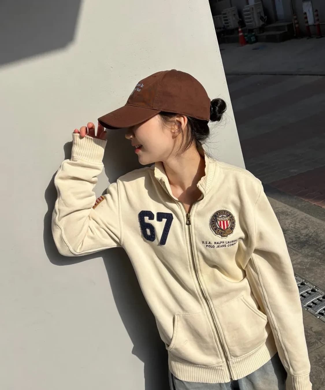 폴로 성조기 방패패치 니트집업 상품이미지1