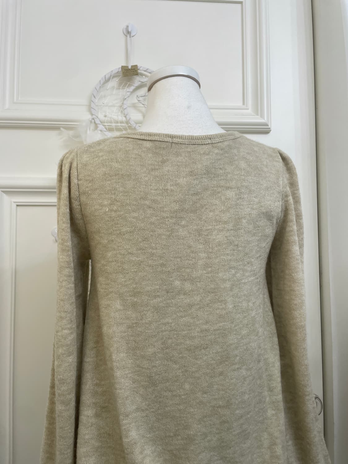 khaki melange lettering cute peplum top 상품이미지4