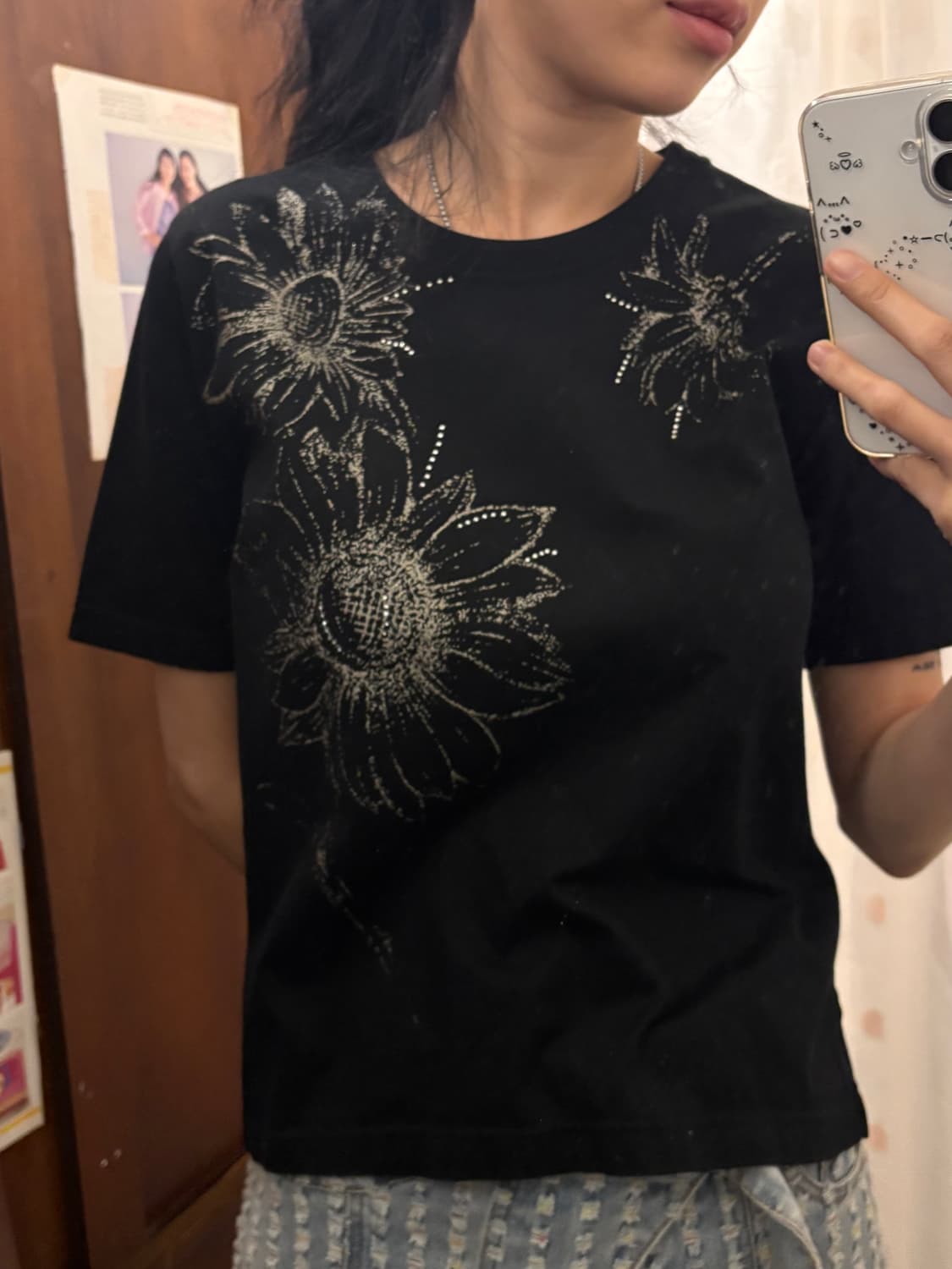 jpn vintage Sunflower print T-shirt 상품이미지3