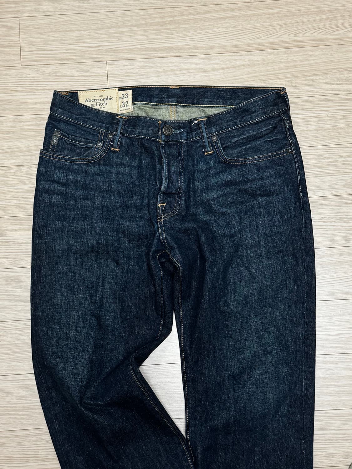 아베크롬비 셀비지 버튼플라이 스트레이트 데님 팬츠 33x32 상품이미지2