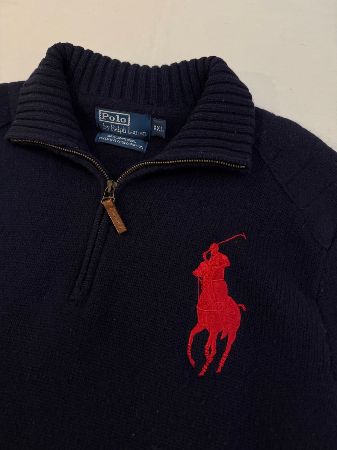 새상품급) 폴로 빅포니 치프키프 반집업 램스울 니트 상품이미지3