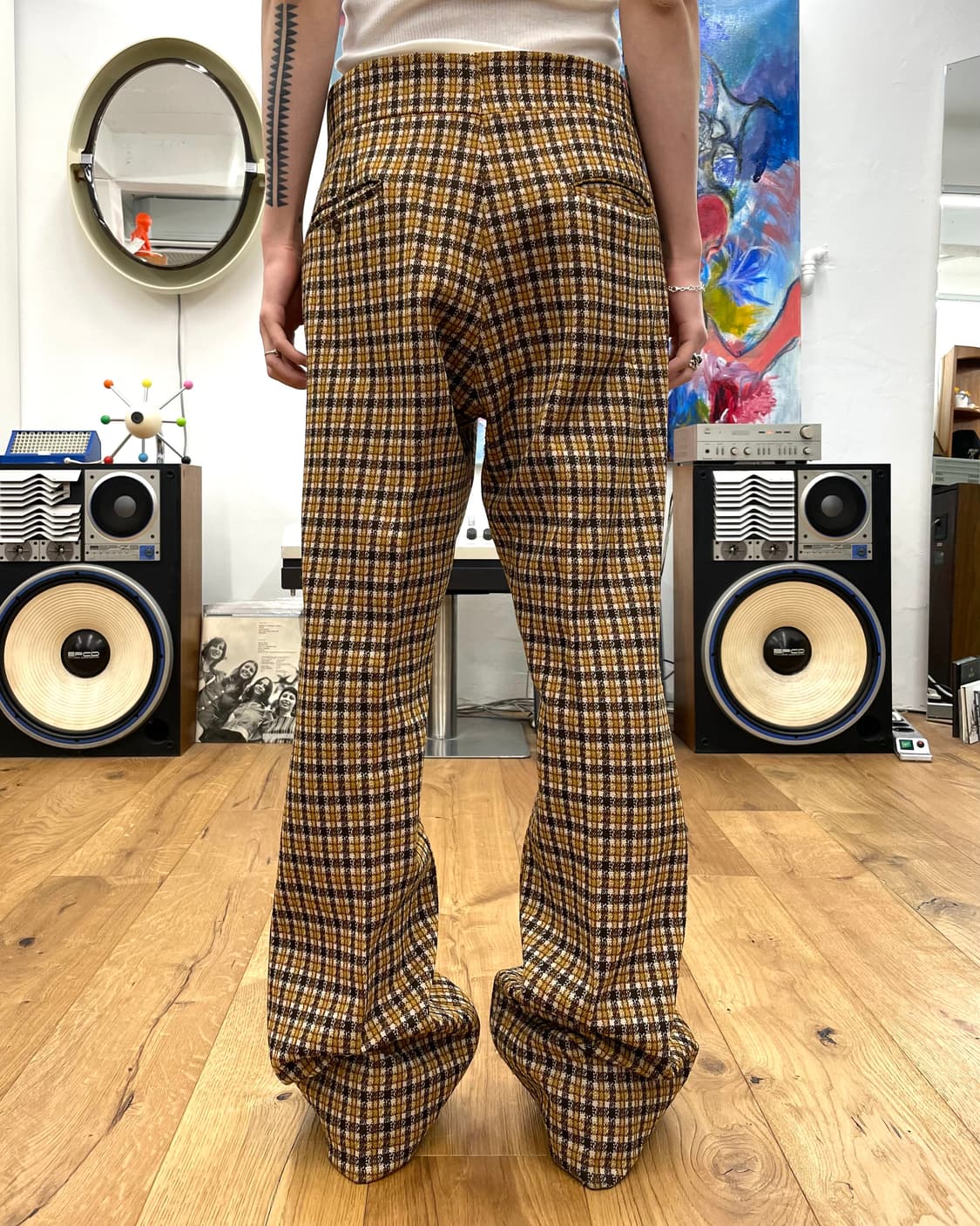 [33] 80s 체크 플레어 팬츠 상품이미지3